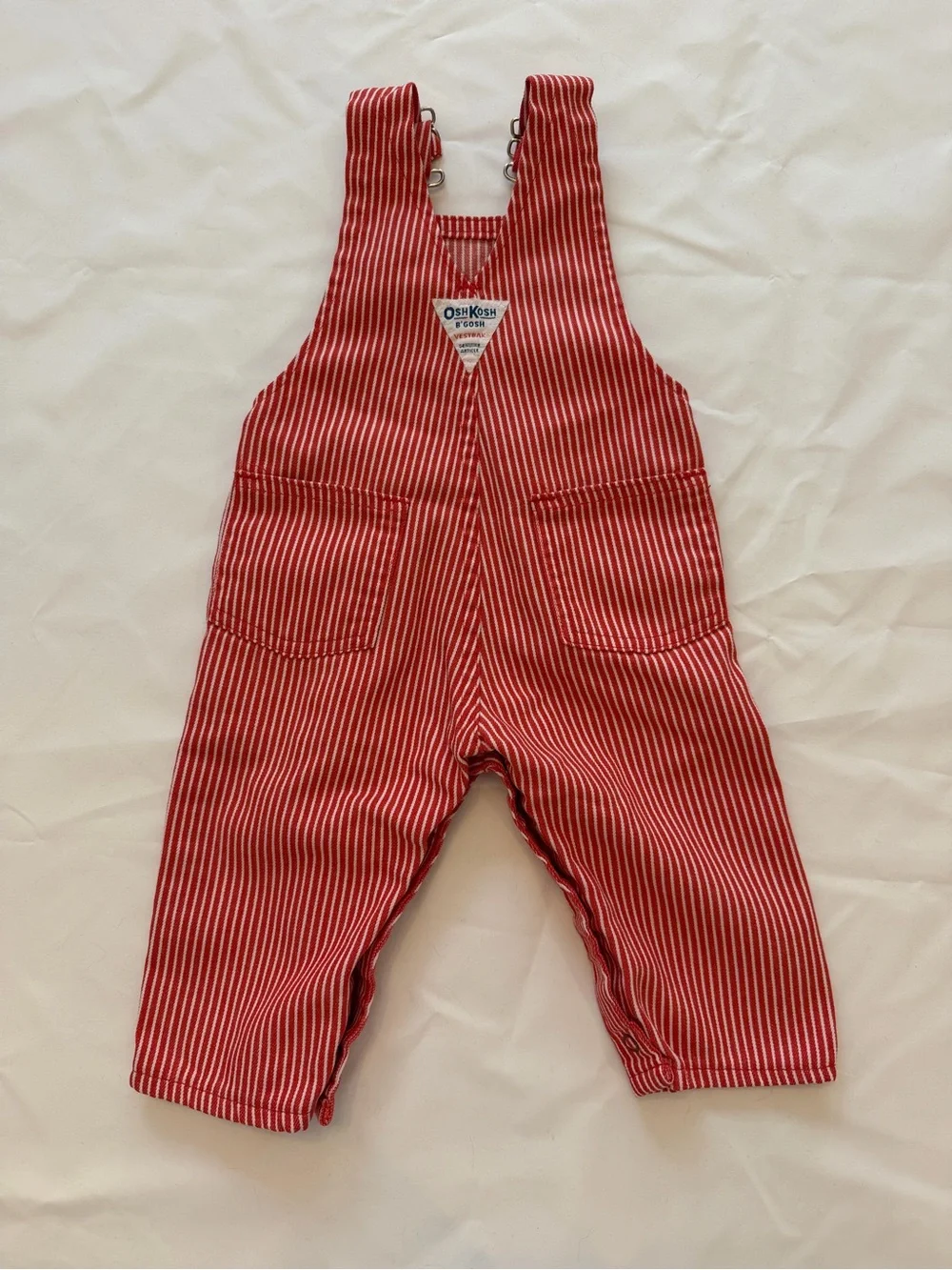 Vintage OshKosh Red Striped Kids Overalls